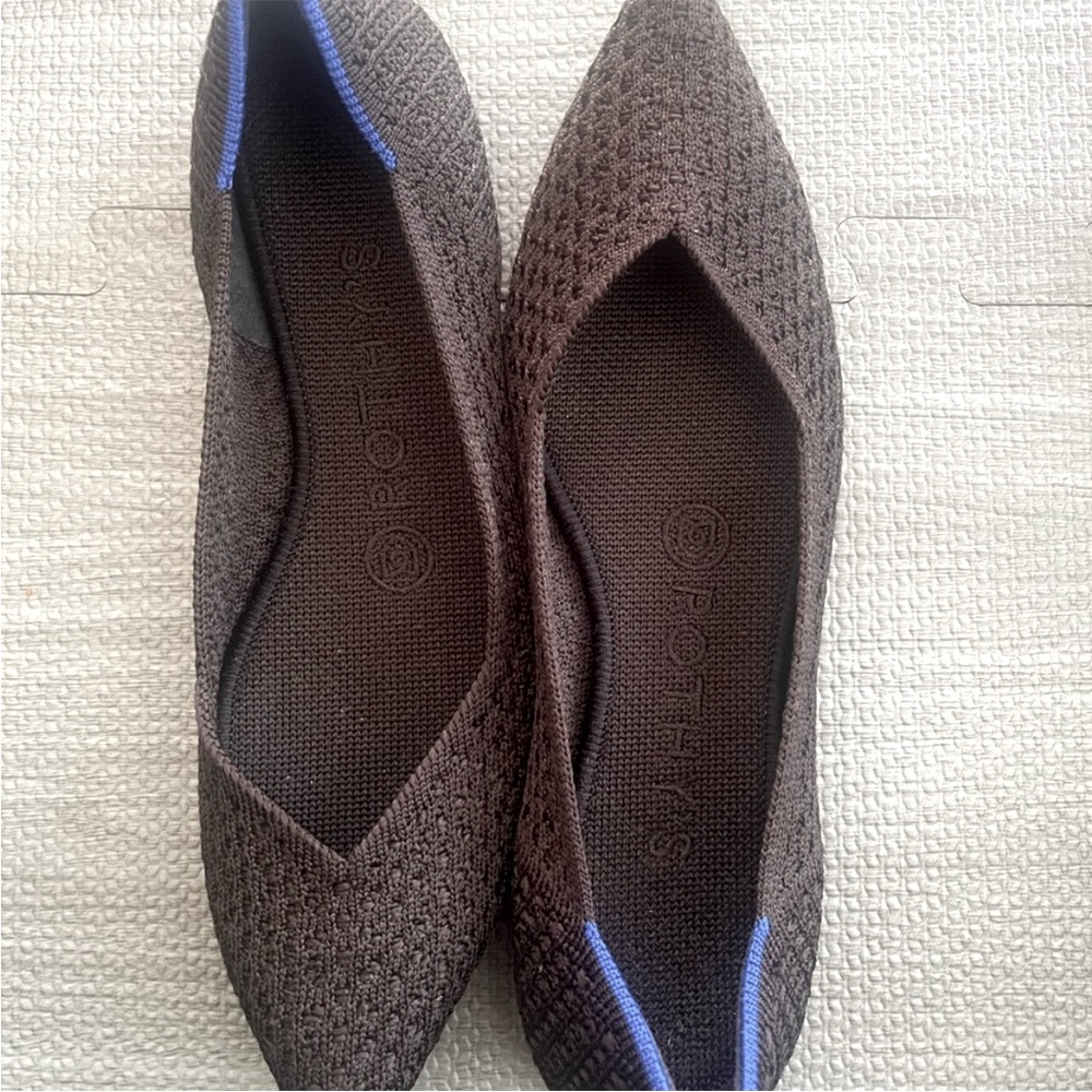 Rothys The Point Honeycomb Womens Size 6 Black Flat Ballet